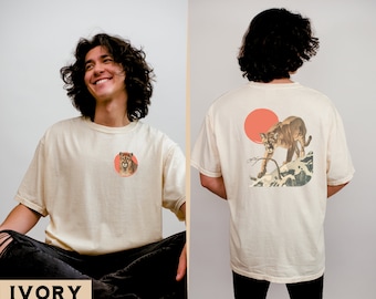 T-shirt graphique vintage Mountain Lion, t-shirt cool Mountain Lion, chemise Mountain Lion, cadeau unique pour les amoureux de la faune, haut couguar nature