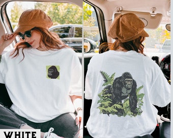 Gorilla T-Shirt with Artistic Wildlife Design, Vintage Jungle Gorilla Graphic Tee, Gorilla Art Shirt, Gorilla Lover Gift, Gorilla Shirt