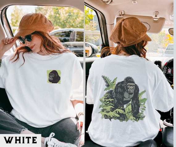 Gorilla T-Shirt with Artistic Wildlife Design, Vintage Jungle Gorilla Graphic Tee, Gorilla Art Shirt, Gorilla Lover Gift, Gorilla Shirt