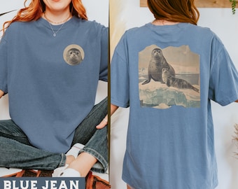 Vintage Seal Graphic T-Shirt, Retro Seal Art Tee, Unique Animal Lover Gift, Seal Shirt, Nature-Inspired Design, Seal Graphic Tee, Seal Shirt