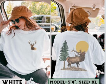 Elch Shirt, Vintage Elch Grafik T-Shirt, Retro Elch Design T-Shirt, Elch Kunst Shirt, Elch Liebhaber Geschenk, Natur inspiriertes Elch Top, Elch Grafik T-Shirt
