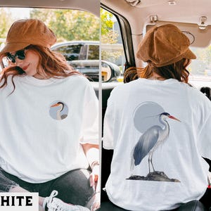 Heron Shirt Vintage Heron Graphic Tee Heron Lover Gift Artistic Animal Design, Heron T-Shirt Lover, Cute Heron Apparel, Heron TShirt