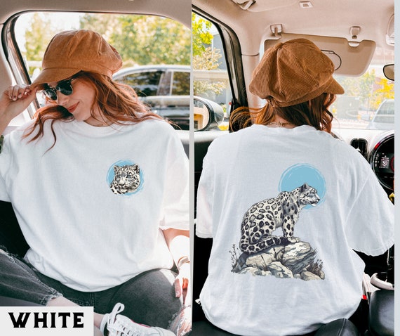 Snow Leopard Shirt, Snow Leopard Graphic T-Shirt, Nature-Inspired Leopard Top, Unique Big Cat Design, Gift for Snow Leopard Lovers