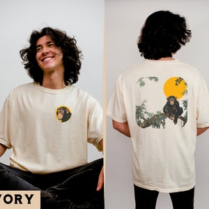 Vintage Chimpanzee Graphic T-Shirt, Cute Chimpanzee Tee, Youth Chimp Shirt, Primate Lovers Gift, Chimp Shirt for Kids, Kids Chimpanzee Gift