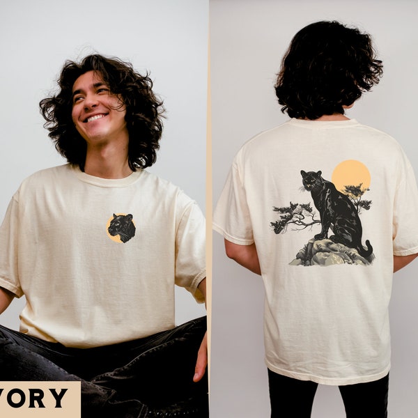 Vintage Black Panther T-Shirt, Artistic Panther Graphic Tee, Black Panther Lover Gift, Black Panther Shirt, Casual Boho Streetwear