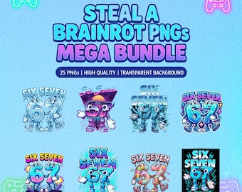 Steal a Brainrot 67 six seven PNG Bundle, Italian Gaming Meme Roblox Trendy (Digital Download)