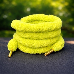Fluffy Fuzzy Cozy Custom  Grinch Green Shoelaces