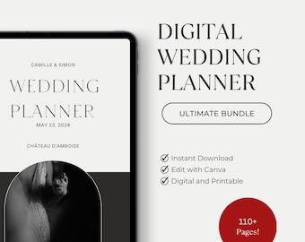 The Ultimate Wedding Day Digital Template, Edit in Canva, Wedding Itinerary, Digital Template, Printable, Instant Download, Wedding Planner