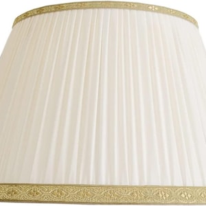 Fabriqué en Italie | Abat-jour en soie plissée ivoire – Élégant abat-jour de remplacement pour douille E27