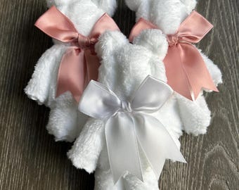 Cute White Cloth Bears — Hand Towels, Baby Shower Favor, Baby Gifts , Up And Away, Bearly Wait, Makeup Cloth, Party Gift Favors, Baby Basket