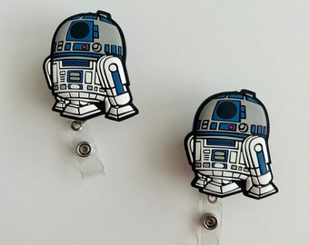 Cute R2D2 Badge Reel Teacher Student Badge Holder Nurse Gift RN badge clip CPT CNA retractable