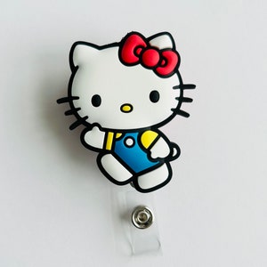 Simpatico porta badge con gattino, porta badge per insegnante, studente, regalo per infermiera. Clip per badge RN CPT