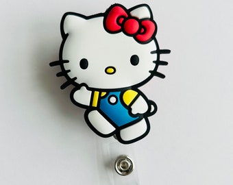 Cute Kitty Badge Reel Teacher Student Badge Holder Nurse Gift RN badge clip CPT