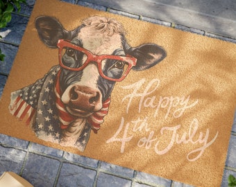 4th of July Doormat - Cow