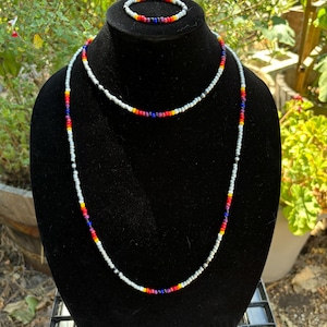 3 Piece Matched set of Silver themed medicine wheel beaded necklace, choker, and bracelet
