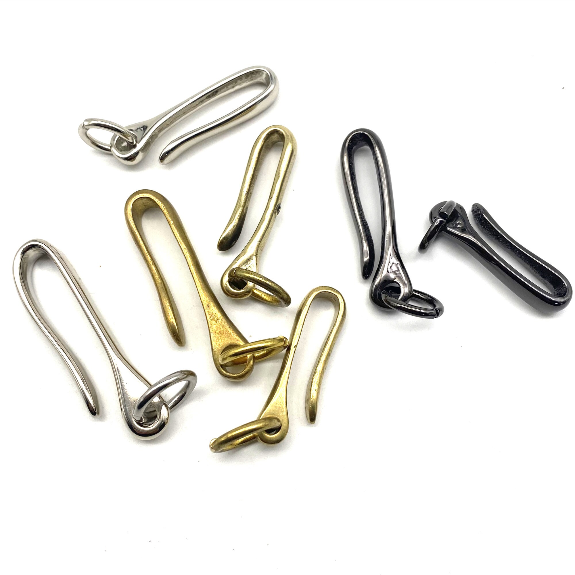 Brass Fish Hook U Shape Key Holder Keychain Manager Wallet Chain