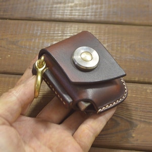 Zippo Lighter Leather Case,Hand Stitched Men&#39;s Flat Lighter Cover Customized