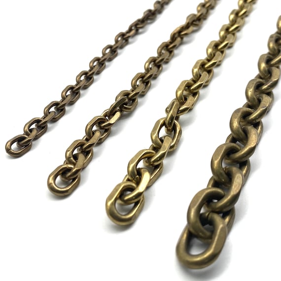 Solid Brass Anchor Link Chain Leather Wallet Chain Cross