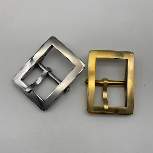 35mm Rectangular Buckle CNC Handmade Stainless&Brass Buckle