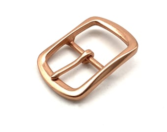 Red Copper Centre Bar Buckles Leather Belt Fasten Buckles