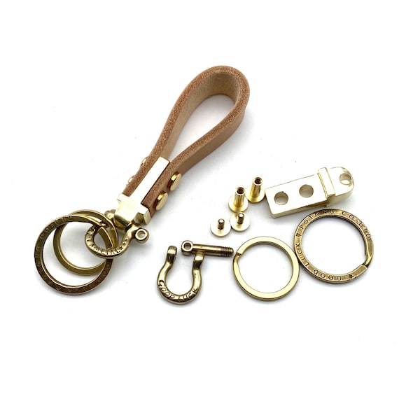 Solid Brass Hardware for Leather Keychain,Keychain Connector Sets