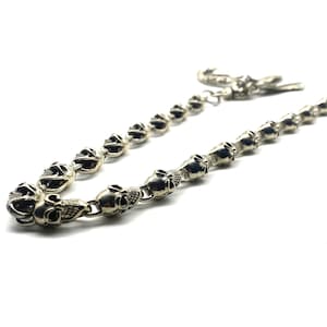 Old Silver Skull Bead Chain For Wallet,Feather Charm Purse Chain,Biker Wallet Chain,Mens Accessories