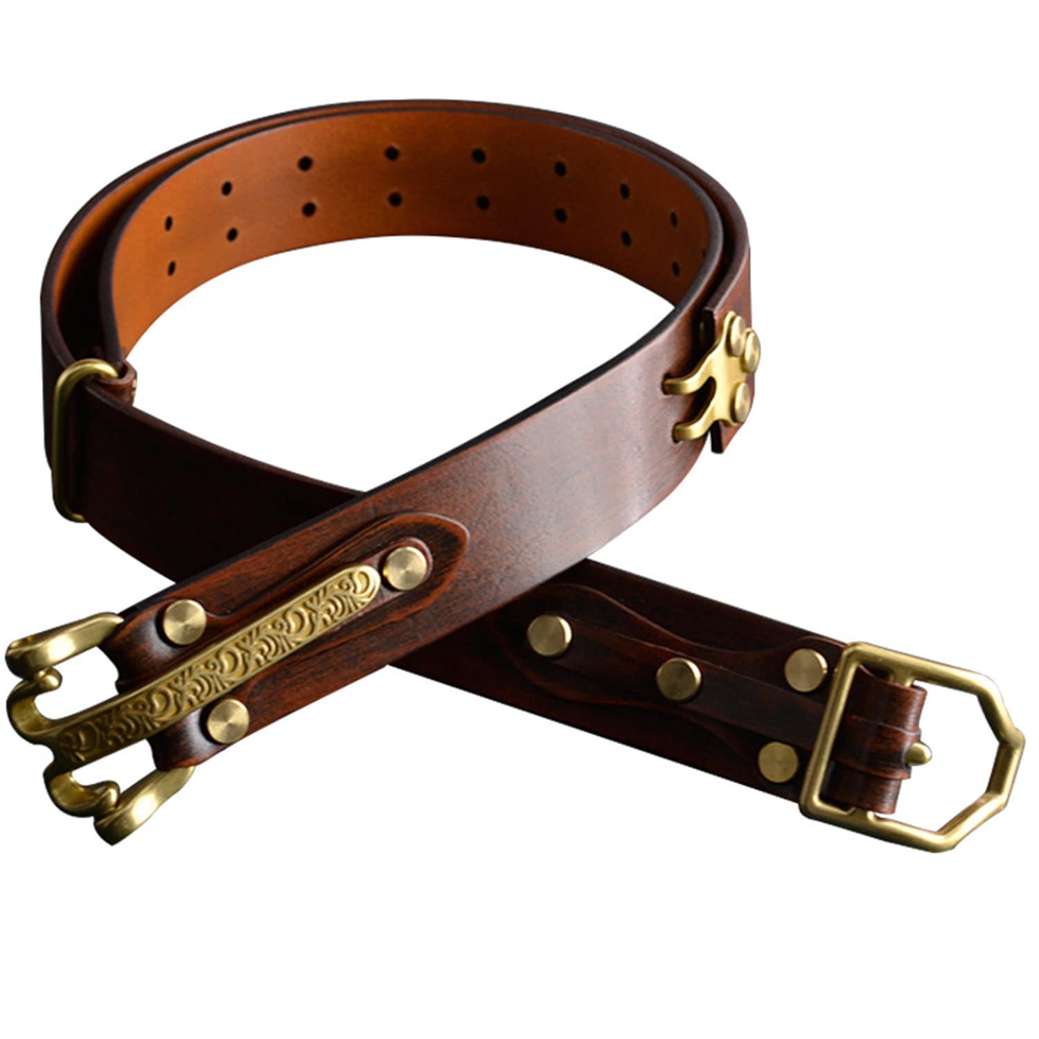Handmade Littleton Cavalry Leather Belt Mens Street Wear Belts
