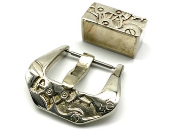 Copper Watch Strap Buckle,Watch Band Loop,Leather Boots Buckle,20/22/24mm