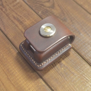 Custom Zippo Lighter Case Hand Stitched Belt Lighter Cover Men&#39;s Gifts
