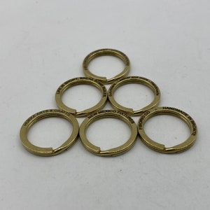 30mm Premium Brass Keyring Customized Engraving Key Ring Personalised Text Logo,Leather Keychain Rings,Leather Craft Hardwares image 2