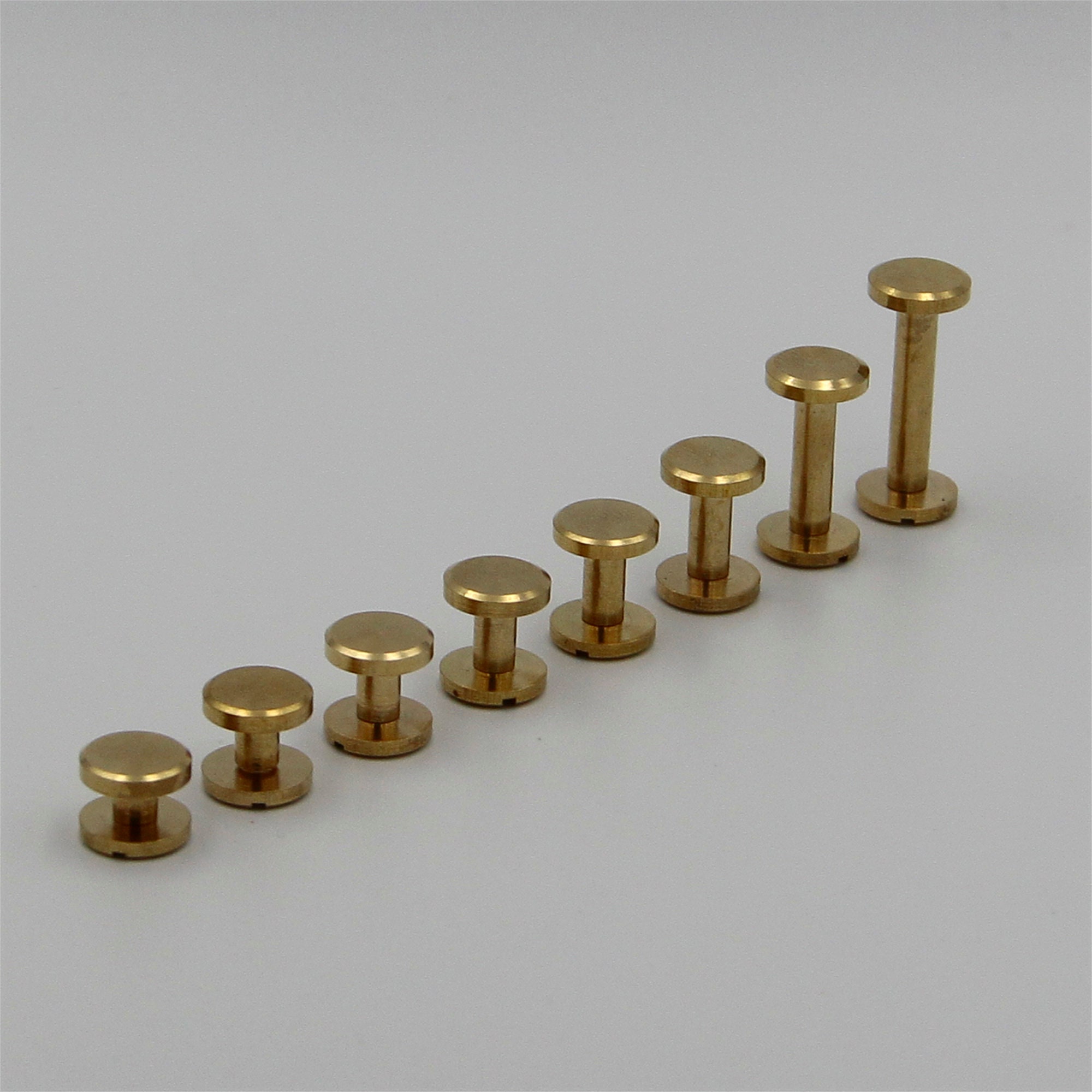 Sales# 3-20mm Brass Chicago Rivets Leather Fastener Rivets Screw Back ...