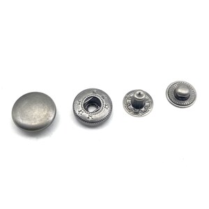 ZLYY 10 Set Bottoni Automatici In Pelle Nera - Diametro 3,5 Cm, Metallo, Per Giacche, Jeans, Borse