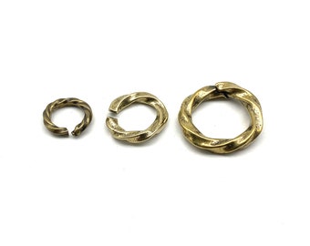 Llavero de latón con diseño artístico de anillo dividido giratorio 13/17/23 mm