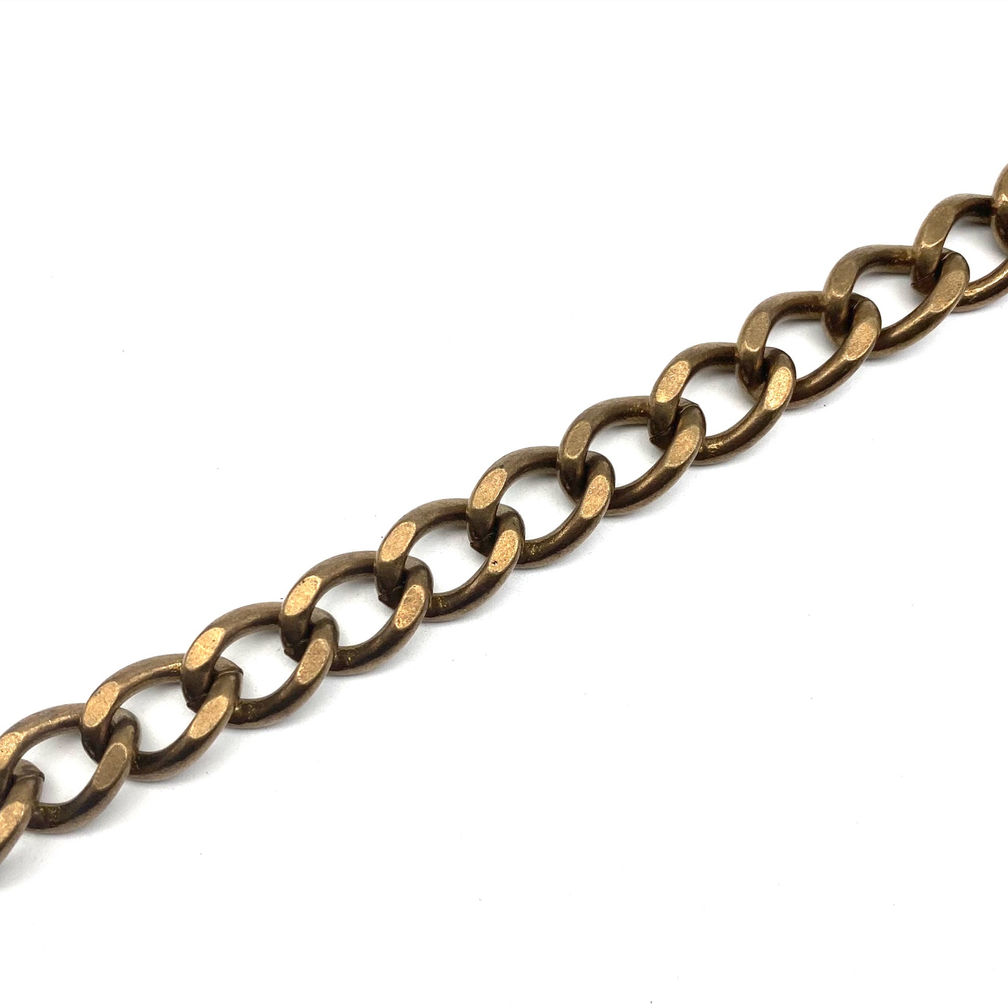 【新品】calma store Solid Brass Chain Solid Brass Curb Chain 16.8x12.5x3mm Flat Slide Chain - Etsy