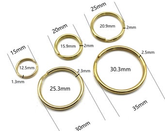 Circle Keyring Brass Split Ring Connector Keychain Rings 15/20/25/30/35mm