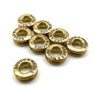 Customized Text Logo Brass Screw Grommet Eyelets Personalised Brand Eyelet Leather Craft Hardware 20mm image 4