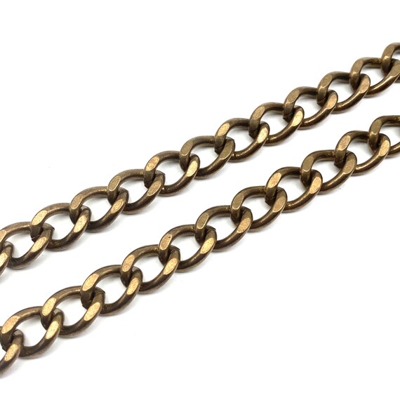 Solid Brass Curb Chain 16.8x12.5x3mm Flat Slide Chain - Etsy