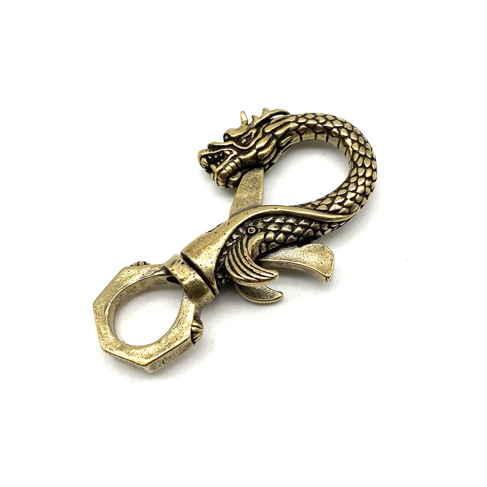 Herren-Gürtel-Schlüsselanhänger, Drache, Messing, Schlüsselverschluss, Clip-Halter