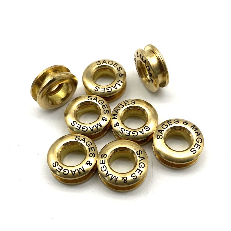 Customized Text Logo Brass Screw Grommet Eyelets Personalised Brand Eyelet Leather Craft Hardware 20mm image 1