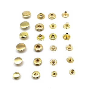 Brass Snap Button Leather Craft Fastener Closure 8/10/12.5/15mm image 5