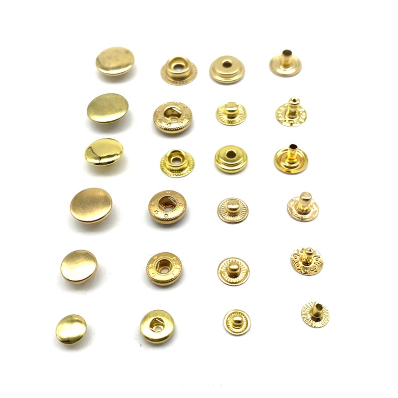 Brass Snap Button Leather Craft Fastener Closure 8/10/12.5/15mm image 5