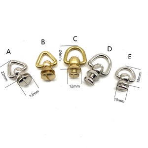 Remaches de tornillo Chicago de latón dorado/plateado con remaches de cuero de bucle para conectar la cadena de la billetera