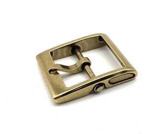 Japan Style Buckle Leather Belt Brass Buckle Stone-Washed Buckle