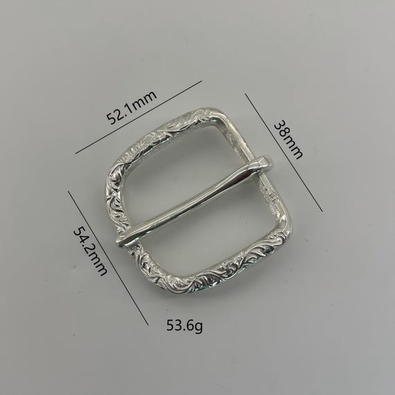 vintage 日本製 925スターリングシルバー バックルセット ハンドメイド 925 スターリングシルバー バックル 37 mm 唐曹風レザー