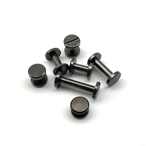 ガンブラックシカゴスクリューリベットレザークラフトファスナーリベット真鍮バインディングリベット4-20mm