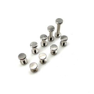Rivetti a vite Chicago in argento da 8 mm, rivetti a vite in pelle, bottoni per rilegatura di libri