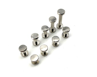 8mm Post Silver Chicago Screw Rivets Leather Screw Post Button Book Binding Rivets