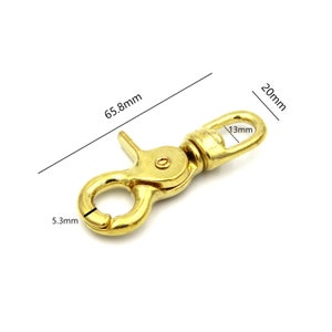 Brass Swivel Clasp Clip Leather Keychain Snap Hook Dog Leash Clasps