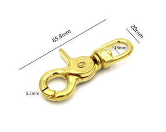 Brass Swivel Clasp Clip Leather Keychain Snap Hook Dog Leash Clasps