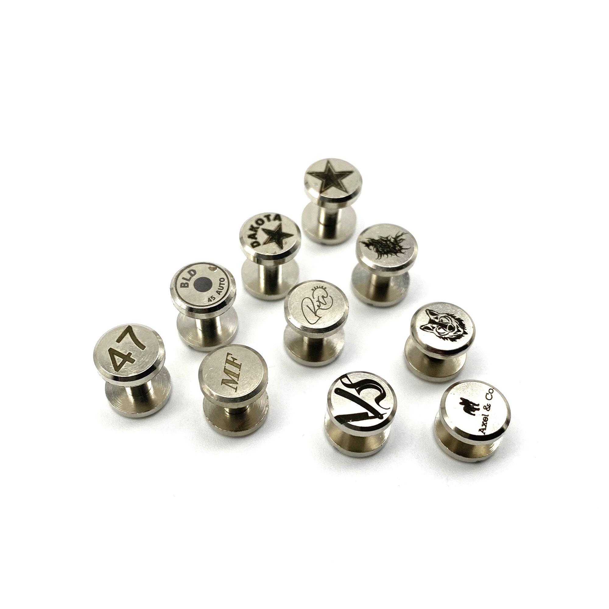 Customized Logo Text Brass Chicago Screw Rivets Custom Brand Leather ...